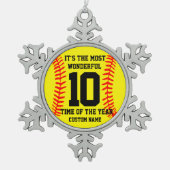 Erstellen Sie Ihren eigenen Personalisierten Baseb Schneeflocken Zinn-Ornament (Vorderseite)