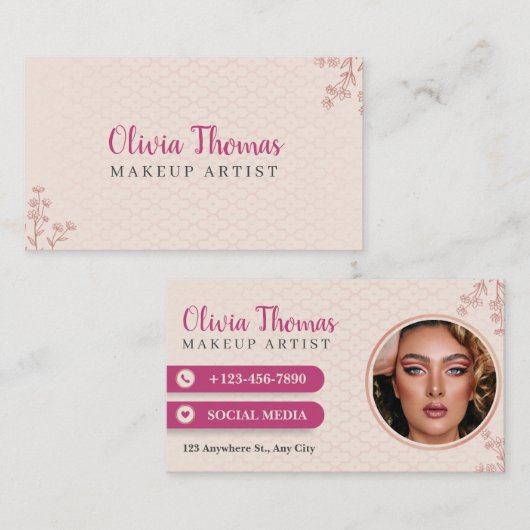 Erstellen Sie Ihren eigenen personalisierten Makeu Visitenkarte (Vorne/Hinten)