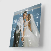 Erstellen Sie Ihren eigenen Personalisierten Namen Quadratische Wanduhr (Winkel)
