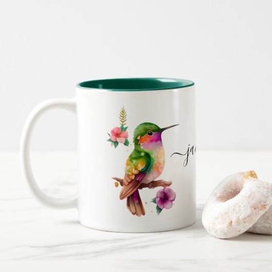 Erstellen Sie Ihren eigenen Personalisierten Namen Zweifarbige Tasse (Mit Donut)