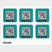 Erstellen Sie Ihren eigenen QR-Code Aquamarin farb Quadratischer Aufkleber (Blatt)