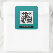 Erstellen Sie Ihren eigenen QR-Code Aquamarin farb Quadratischer Aufkleber (Tasche)
