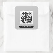 Erstellen Sie Ihren eigenen QR-Code Beruflich Silv Quadratischer Aufkleber (Tasche)