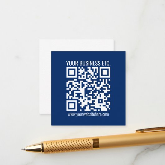 Erstellen Sie Ihren eigenen QR-Code | Blau Begleitkarte (Vorderseite/Rückseite Beispiel)