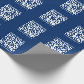 Erstellen Sie Ihren eigenen QR-Code | Blau Geschenkpapier (Ecke)