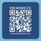 Erstellen Sie Ihren eigenen QR-Code | Blau Quadratischer Aufkleber