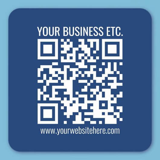 Erstellen Sie Ihren eigenen QR-Code | Blau Quadratischer Aufkleber