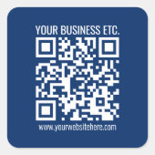 Erstellen Sie Ihren eigenen QR-Code | Blau Quadratischer Aufkleber (Vorderseite)