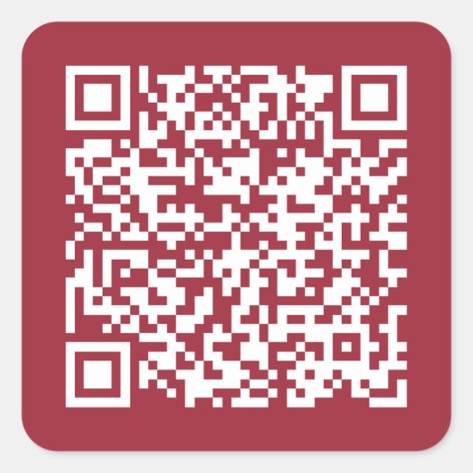 Erstellen Sie Ihren eigenen QR-Code Burgundy Red Quadratischer Aufkleber (Vorderseite)