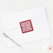 Erstellen Sie Ihren eigenen QR-Code Burgundy Red Quadratischer Aufkleber (Umschlag)