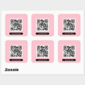 Erstellen Sie Ihren eigenen QR-Code Chic Pink farb Quadratischer Aufkleber (Blatt)