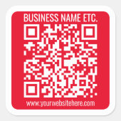 Erstellen Sie Ihren eigenen QR-Code mit Rahmen | R Quadratischer Aufkleber (Vorderseite)