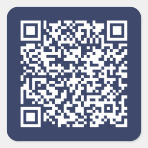 Erstellen Sie Ihren eigenen QR-Code Navy Blue Quadratischer Aufkleber