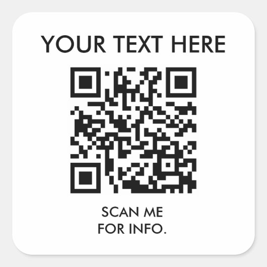 Erstellen Sie Ihren eigenen QR-Code Quadratischer Aufkleber (Vorderseite)