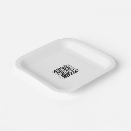 Erstellen Sie Ihren eigenen QR-Code | Schwarz und  Pappteller (Gewinkelt)