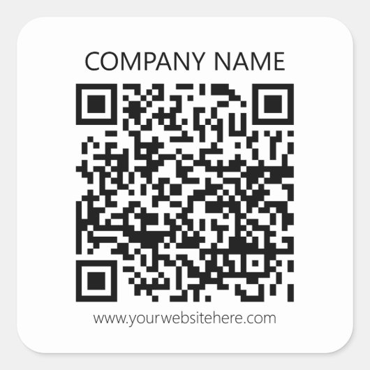 Erstellen Sie Ihren eigenen QR-Code | Schwarz und Quadratischer Aufkleber (Vorderseite)