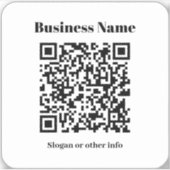 Erstellen Sie Ihren eigenen QR-Code | Schwarz/Weiß Aufkleber (Vorderseite)