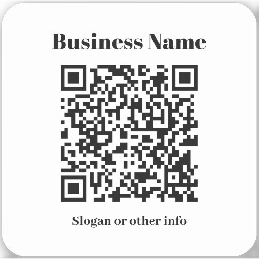 Erstellen Sie Ihren eigenen QR-Code | Schwarz/Weiß Aufkleber (Vorderseite)