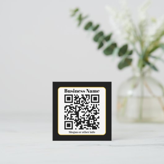 Erstellen Sie Ihren eigenen QR-Code | Schwarz-weiß Begleitkarte (Stehend Vorderseite)