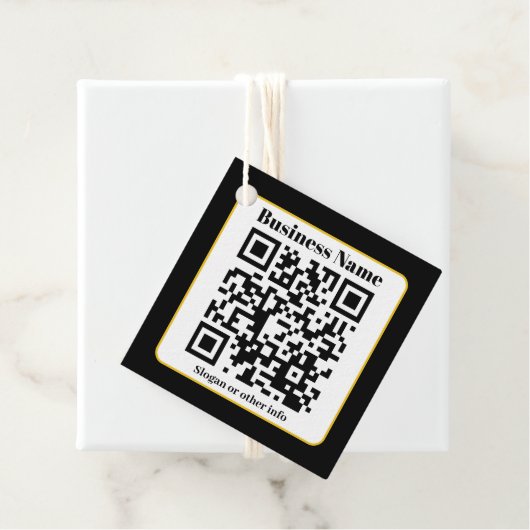 Erstellen Sie Ihren eigenen QR-Code | Schwarz-weiß Geschenkanhänger (Beispiel)