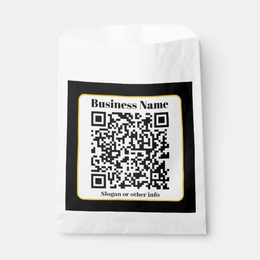 Erstellen Sie Ihren eigenen QR-Code | Schwarz-weiß Geschenktütchen (Vorderseite)