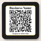 Erstellen Sie Ihren eigenen QR-Code | Schwarz-weiß Getränkeuntersetzer (Vorderseite)