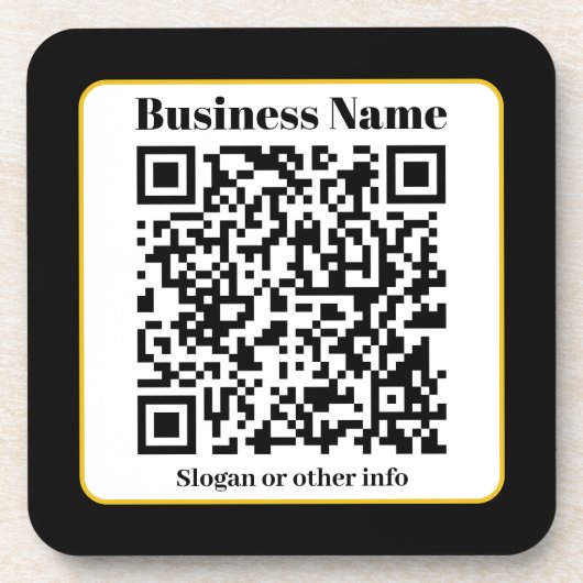 Erstellen Sie Ihren eigenen QR-Code | Schwarz-weiß Getränkeuntersetzer (Vorderseite)