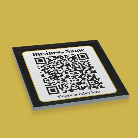 Erstellen Sie Ihren eigenen QR-Code | Schwarz-weiß Glasuntersetzer