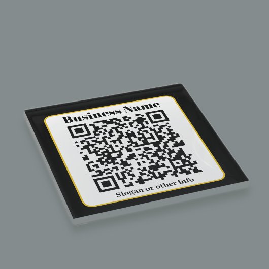 Erstellen Sie Ihren eigenen QR-Code | Schwarz-weiß Glasuntersetzer