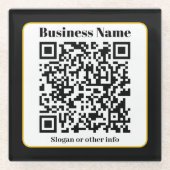 Erstellen Sie Ihren eigenen QR-Code | Schwarz-weiß Glasuntersetzer (Vorderseite)