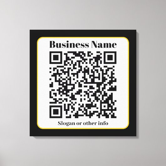 Erstellen Sie Ihren eigenen QR-Code | Schwarz-weiß Leinwanddruck (Vorderseite)