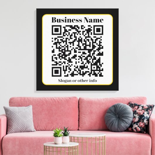 Erstellen Sie Ihren eigenen QR-Code | Schwarz-weiß Leinwanddruck (Insitu (Wohnzimmer))