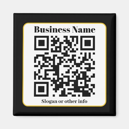 Erstellen Sie Ihren eigenen QR-Code | Schwarz-weiß Magnet (Vorne)