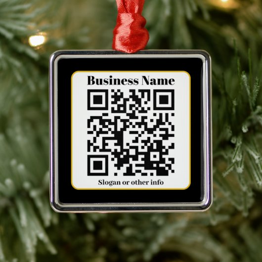 Erstellen Sie Ihren eigenen QR-Code | Schwarz-weiß Ornament Aus Metall (Baum)