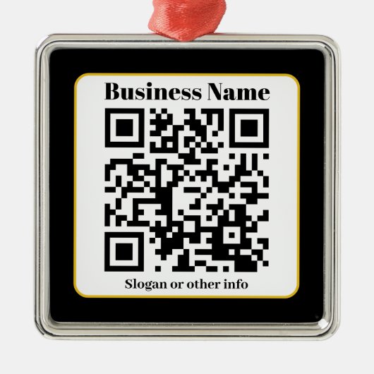 Erstellen Sie Ihren eigenen QR-Code | Schwarz-weiß Ornament Aus Metall (Vorne)