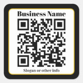 Erstellen Sie Ihren eigenen QR-Code | Schwarz-weiß Quadratischer Aufkleber (Vorderseite)