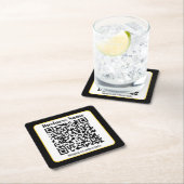 Erstellen Sie Ihren eigenen QR-Code | Schwarz-weiß Rechteckiger Pappuntersetzer (Vor Ort)