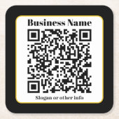 Erstellen Sie Ihren eigenen QR-Code | Schwarz-weiß Rechteckiger Pappuntersetzer (Vorderseite)