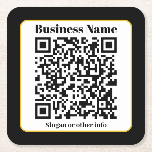 Erstellen Sie Ihren eigenen QR-Code | Schwarz-weiß Rechteckiger Pappuntersetzer (Vorderseite)