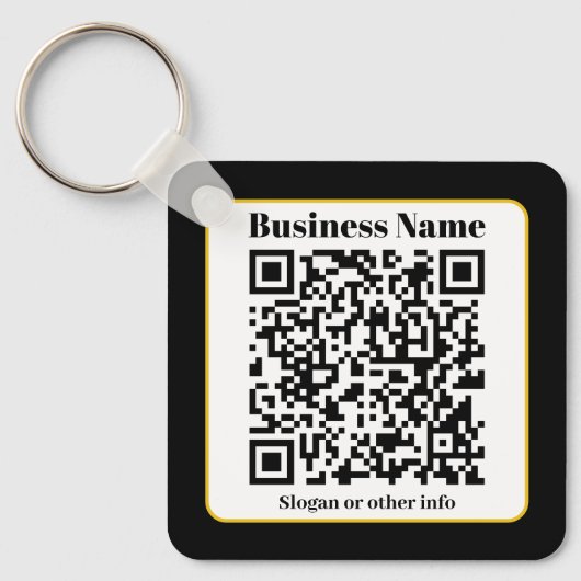 Erstellen Sie Ihren eigenen QR-Code | Schwarz-weiß Schlüsselanhänger (Vorderseite)