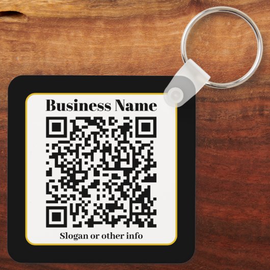 Erstellen Sie Ihren eigenen QR-Code | Schwarz-weiß Schlüsselanhänger (Rückseite)