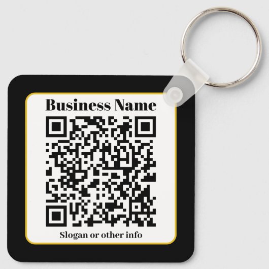 Erstellen Sie Ihren eigenen QR-Code | Schwarz-weiß Schlüsselanhänger (Rückseite)