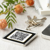 Erstellen Sie Ihren eigenen QR-Code | Schwarz-weiß Schlüsselanhänger (Seite)