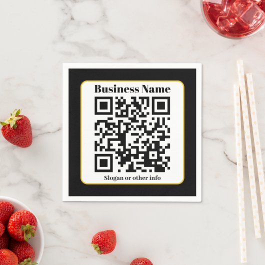 Erstellen Sie Ihren eigenen QR-Code | Schwarz-weiß Serviette (Beispiel)