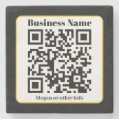 Erstellen Sie Ihren eigenen QR-Code | Schwarz-weiß Steinuntersetzer (Vorderseite)