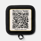 Erstellen Sie Ihren eigenen QR-Code | Schwarz-weiß Topflappen (Vorderseite)