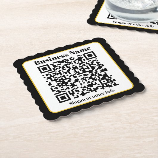 Erstellen Sie Ihren eigenen QR-Code | Schwarz-weiß Untersetzer (angewinkelt)