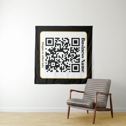 Erstellen Sie Ihren eigenen QR-Code | Schwarz-weiß Wandteppich (Beispiel (Horizontal))