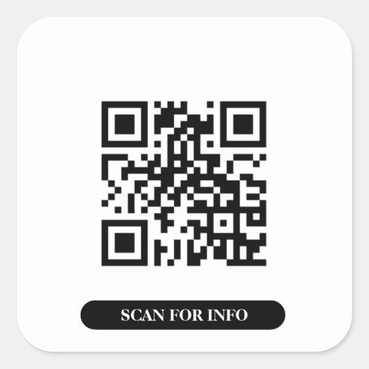 Erstellen Sie Ihren eigenen QR-Code Schwarzweiß Mi Quadratischer Aufkleber (Vorderseite)