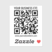 Erstellen Sie Ihren eigenen QR-Code | transparent Aufkleber (Blatt)